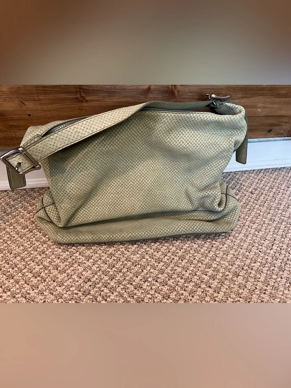 Fossil Light Mint Green Textured Leather Shoulder Bag - Picture 2 of 6